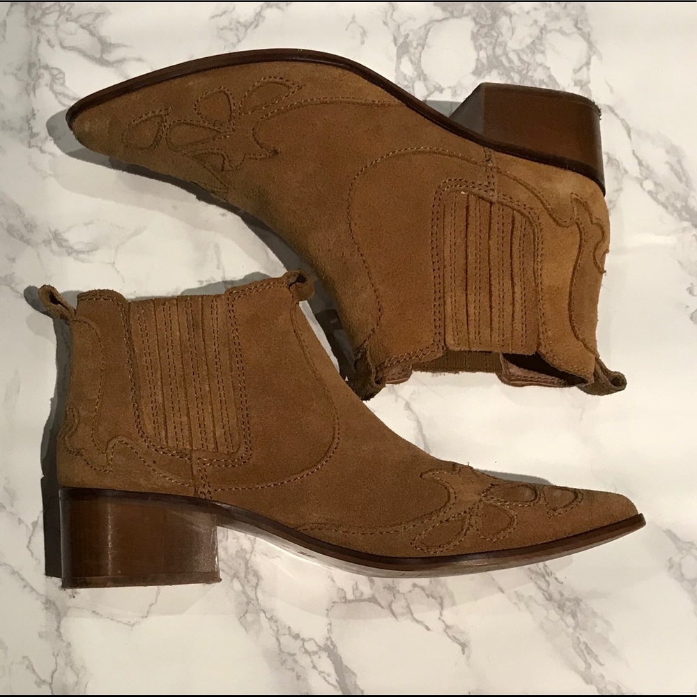 Zara Faux Suede Western Bootie - Picture 2 of 3